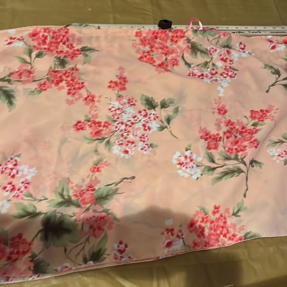 ONE Shoulder top light peach silky w/ sleeve ribbon tie at shoulder - Picture 6 of 11